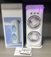 ডাবল টাওয়ার মিস্ট এসি ফ্যান (Ice Cooling | Mist Spray | RGB Light | Rechargeable)