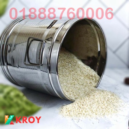 ফুল সেট ৫ পিস চাল-ডাল রাখার কন্টেইনার Food Grade Stainless Steel(চুম্বক ধরবে না)