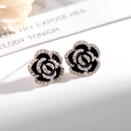 Premium Black Rose Earrings (Code 103)